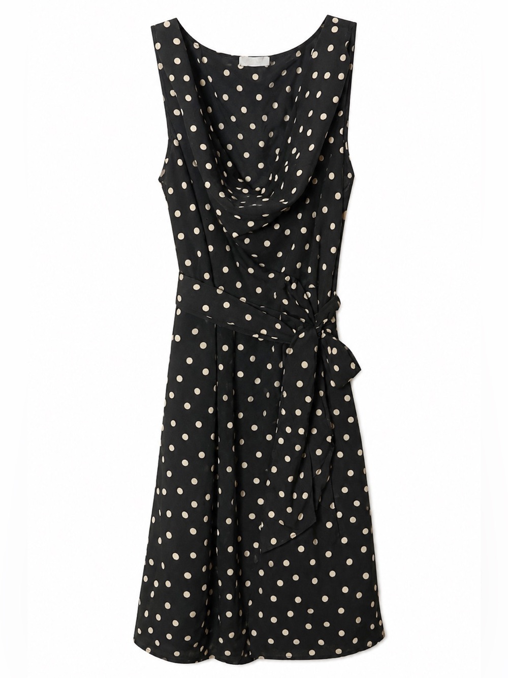 Promod Black Dress with White Polka Dots